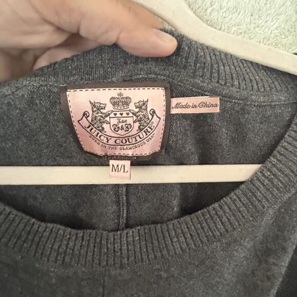 Juicy Couture Dolman Sleeve Sweater Tunic Wool Cashmere Blend Pockets Medium Lg - Picture 8 of 14